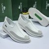 Lacoste Black White Leather Suede Slip On Sneakers