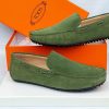 Tod’s Suede Driving Loafers Green