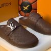 Louis Vuitton LV Cosy Flat Comfort Clogs Black Brown Slides