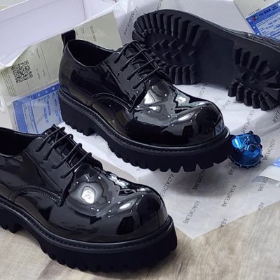 Balenciaga Derby Shoes Black Patent Chunky Sole