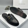 Balenciaga Leather Mule Black Buckle Detail