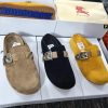 Burberry Check Suede Urchin Clogs Soft Pattern Grooved Sole