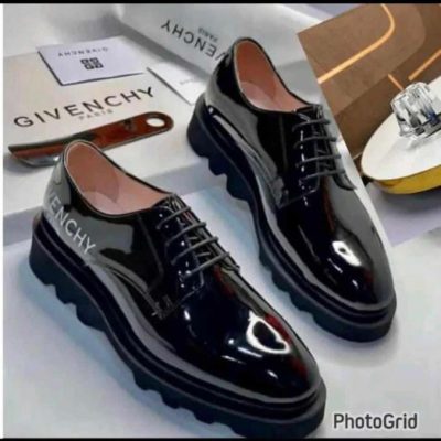 Givenchy Patent Leather Dress Shoes Black Thick Sole Signature