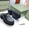 Gucci Rubber Clogs Black GG Embossed Platform Sole