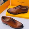 Louis Vuitton Brogue Toe Dress Shoes Brown Burnished Leather Formal