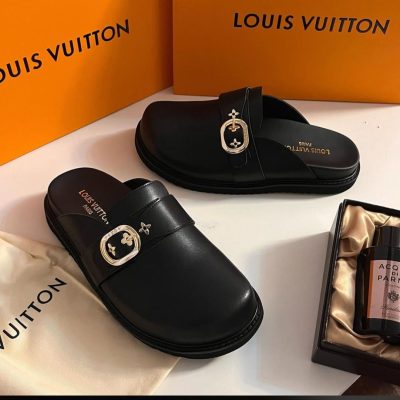 Louis Vuitton LV Cosy Flat Comfort Clogs Black Slip On