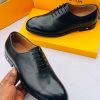 Louis Vuitton Leather Oxford Shoes Black Classic Formal