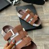 Multi Strap Slides Black Brown Green Striped Platform Sole