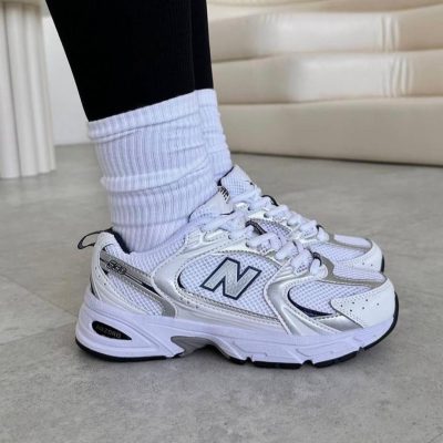 New Balance 530 White Silver Navy Retro Runner Sneakers