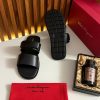 Salvatore Ferragamo Leather Sandals Black Classic Strap Design