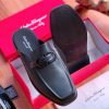 Salvatore Ferragamo Leather Loafers Black Matte Slip-On