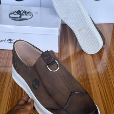 Timberland Slip On Shoes Black Coffee Brown White Sole