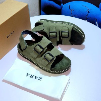 Zara Adjustable Strap Sandals, Suede Thick Sole