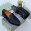 Richwanaz Black Woven Leather Slip-On Loafers