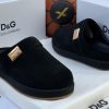 Dolce & Gabbana Logo-Plate Suede Mules.